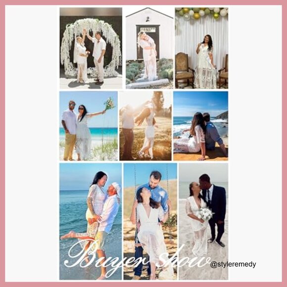 Lace Romper Dress with V-Neck and Sheer Back - Picture 2 of 7